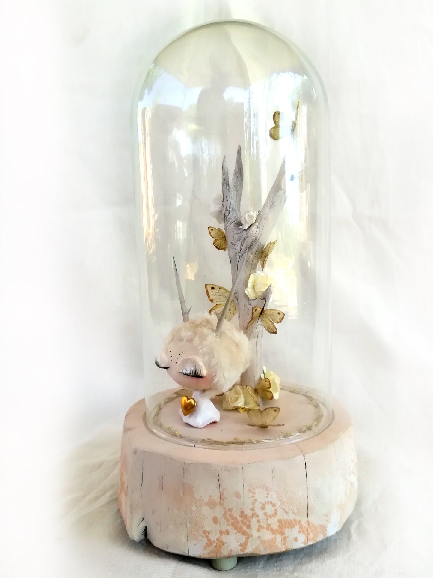 Glass Dome Pop Art Sculpture | Diorama Terrarium Art Lamp · Miniature Dollhouse Collectible