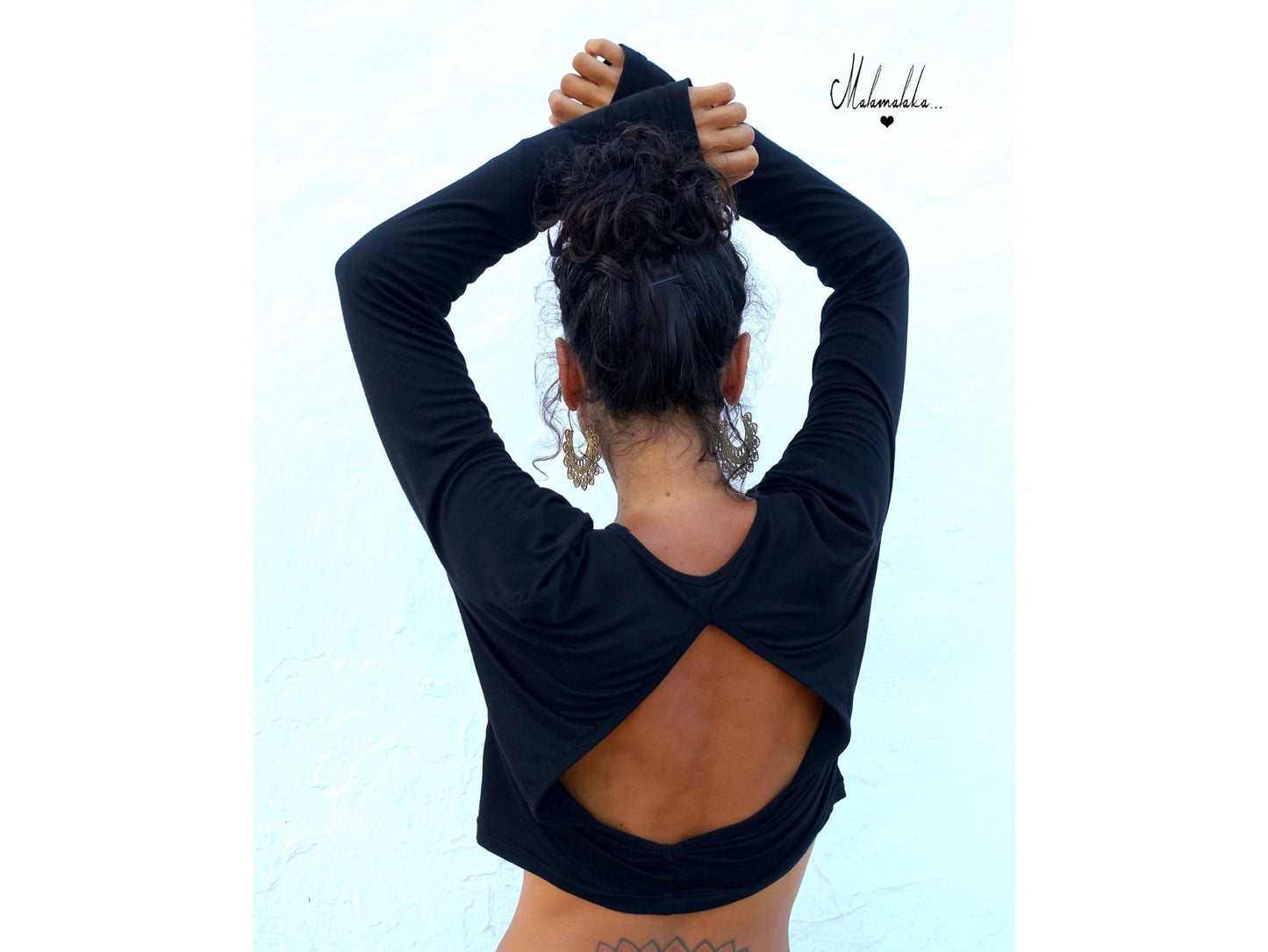 Women's Long Slit Open Back Rayon Top | Boho Elegant Summer Blouse · Ibiza Style