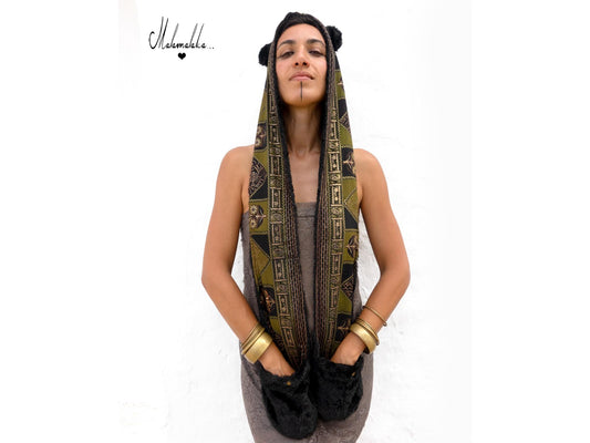 Animalakas Reversible Plush Hood | Unisex Festival Streetwear — One of a Kind