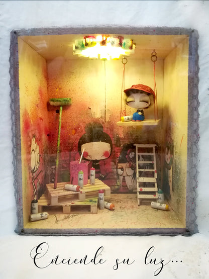 Minimundo Collectible Sculpture | Miniature Dollhouse Lamp · Unique Art Piece