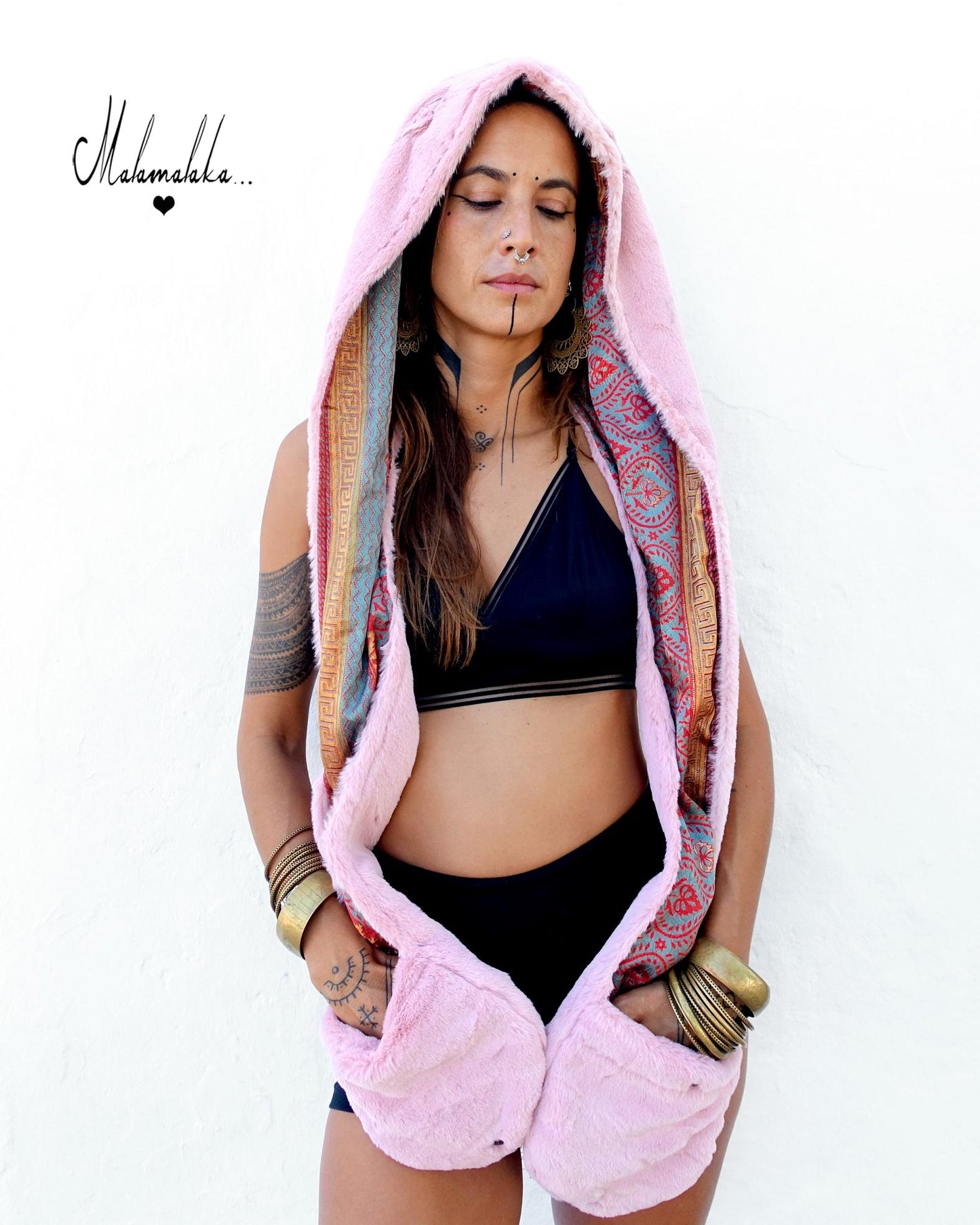 Animalakas Reversible Plush Hood | Unisex Festival Streetwear — One of a Kind