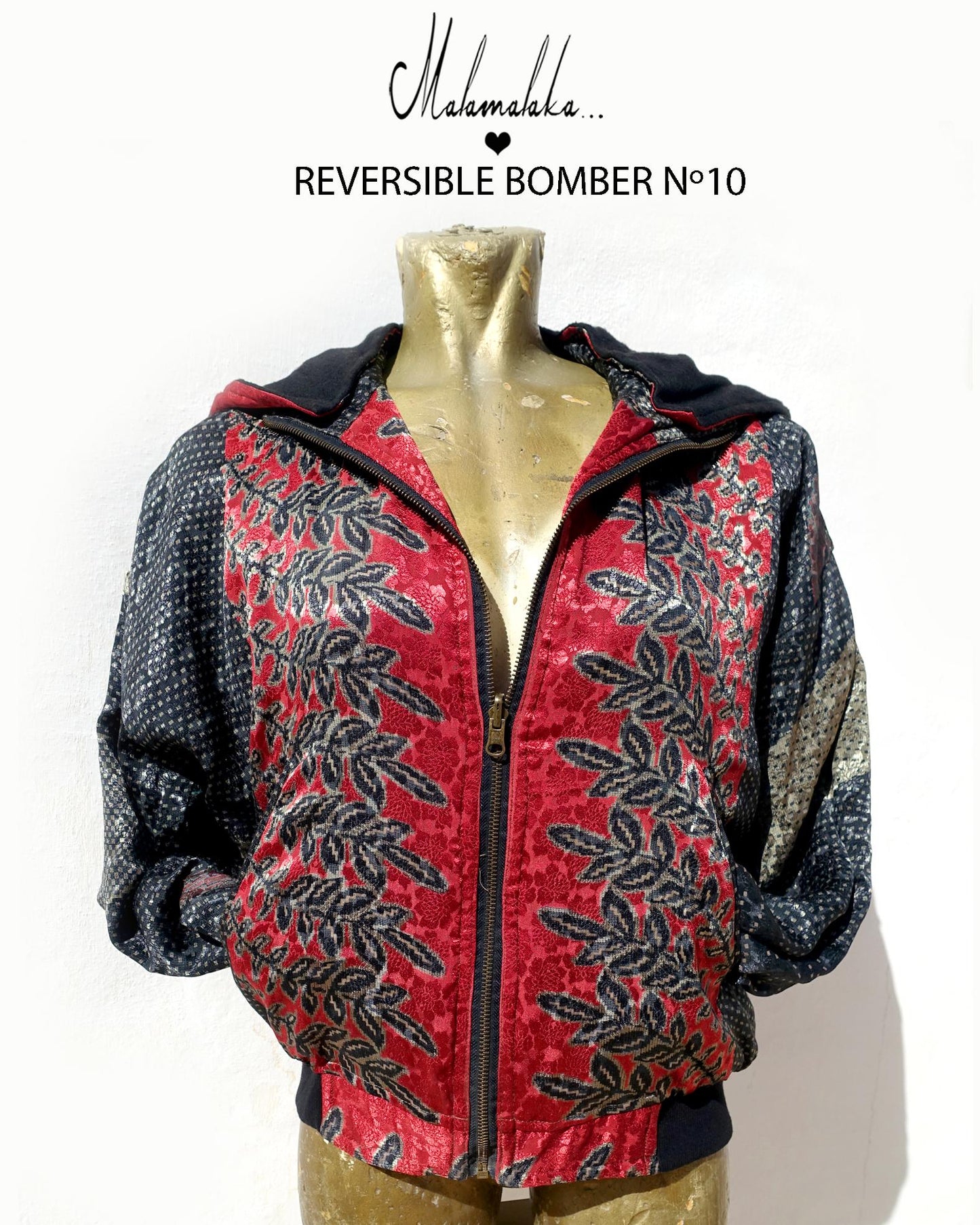 Reversible Fleece Bomber Jacket | Detachable Hood · Size S · Unisex Festival Trap Streetwear