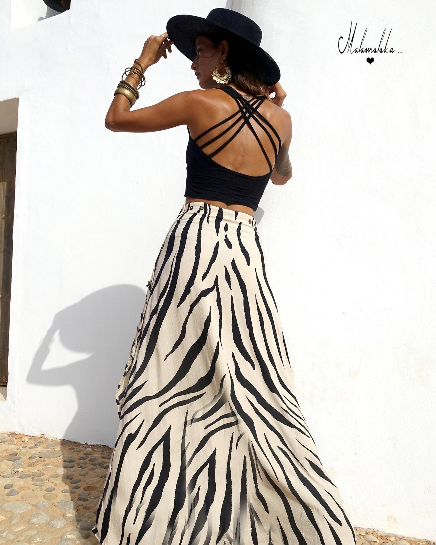Transformable Rayon Maxi Skirt | Open Asymmetric Boho Gypsy Tribal · Steampunk Style