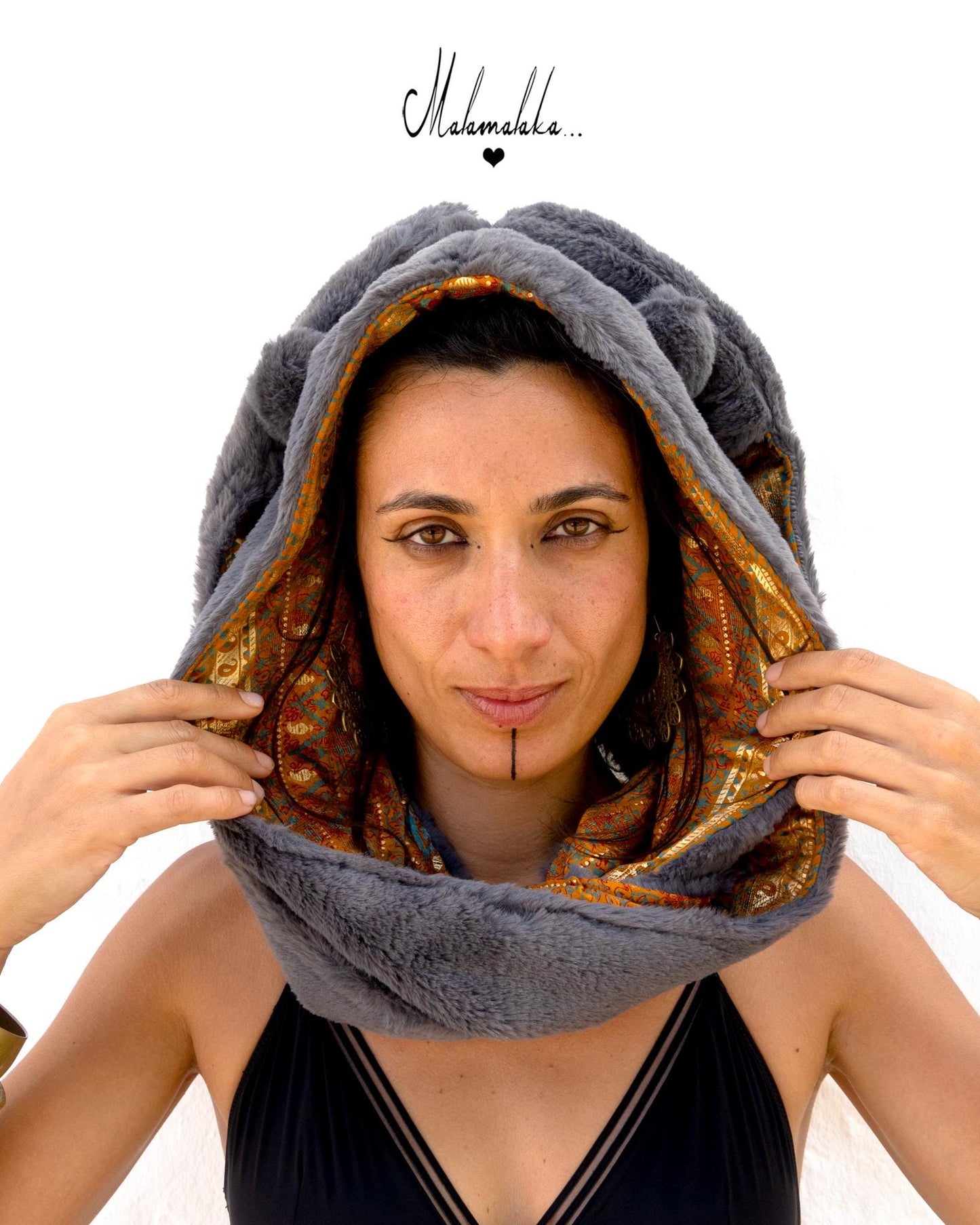 Animalakas Reversible Plush Hood | One-of-a-Kind Unisex Festival Streetwear