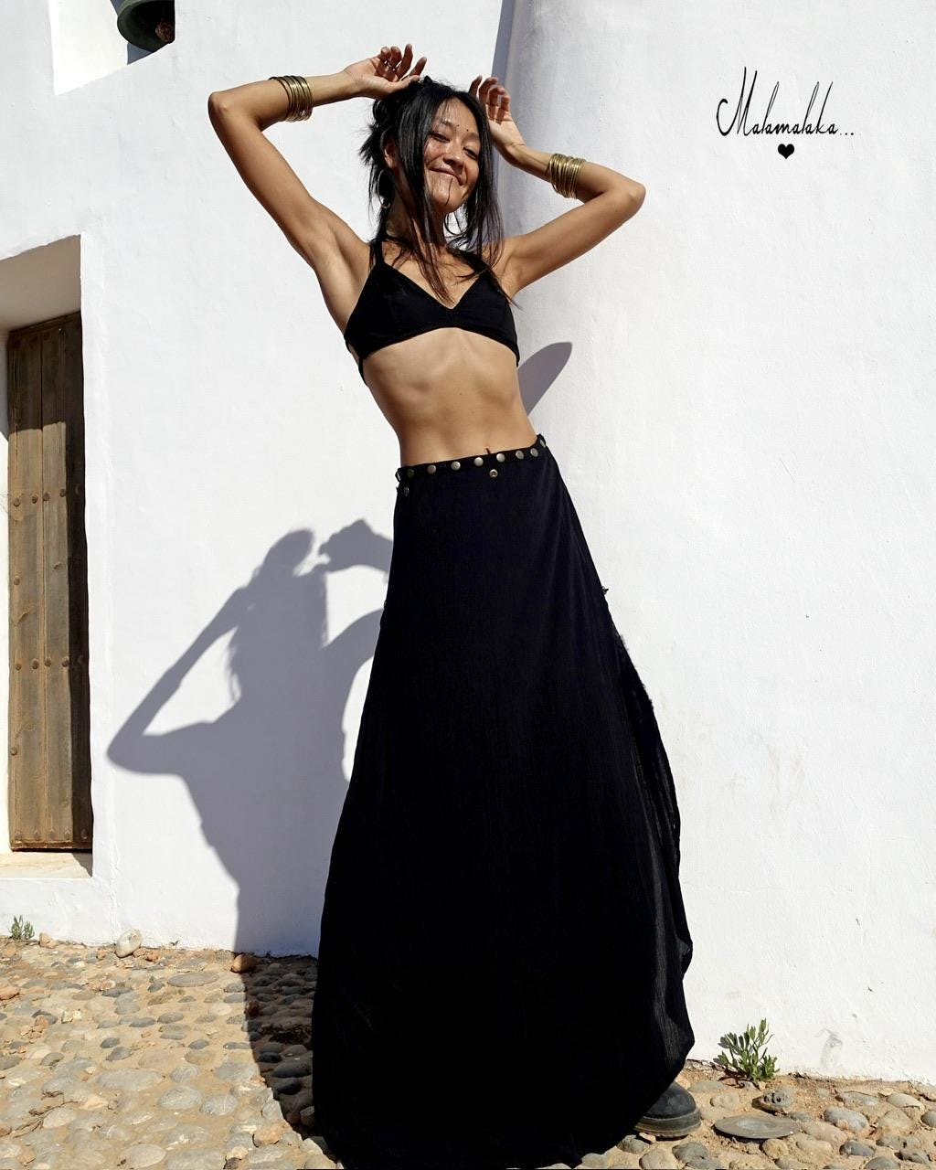 Transformable Rayon Maxi Skirt | Open Asymmetric Boho Gypsy Tribal · Steampunk Style