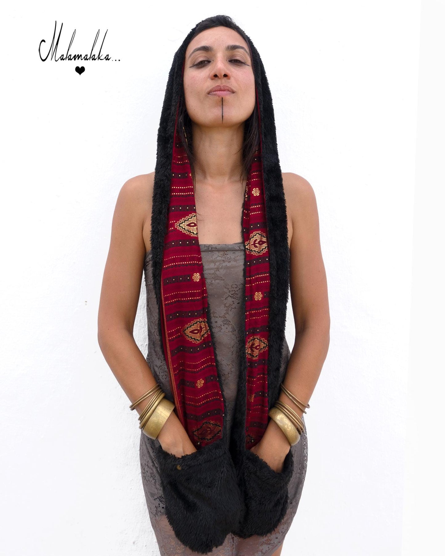 Animalakas Reversible Plush Hood | Unisex Festival Streetwear — One of a Kind