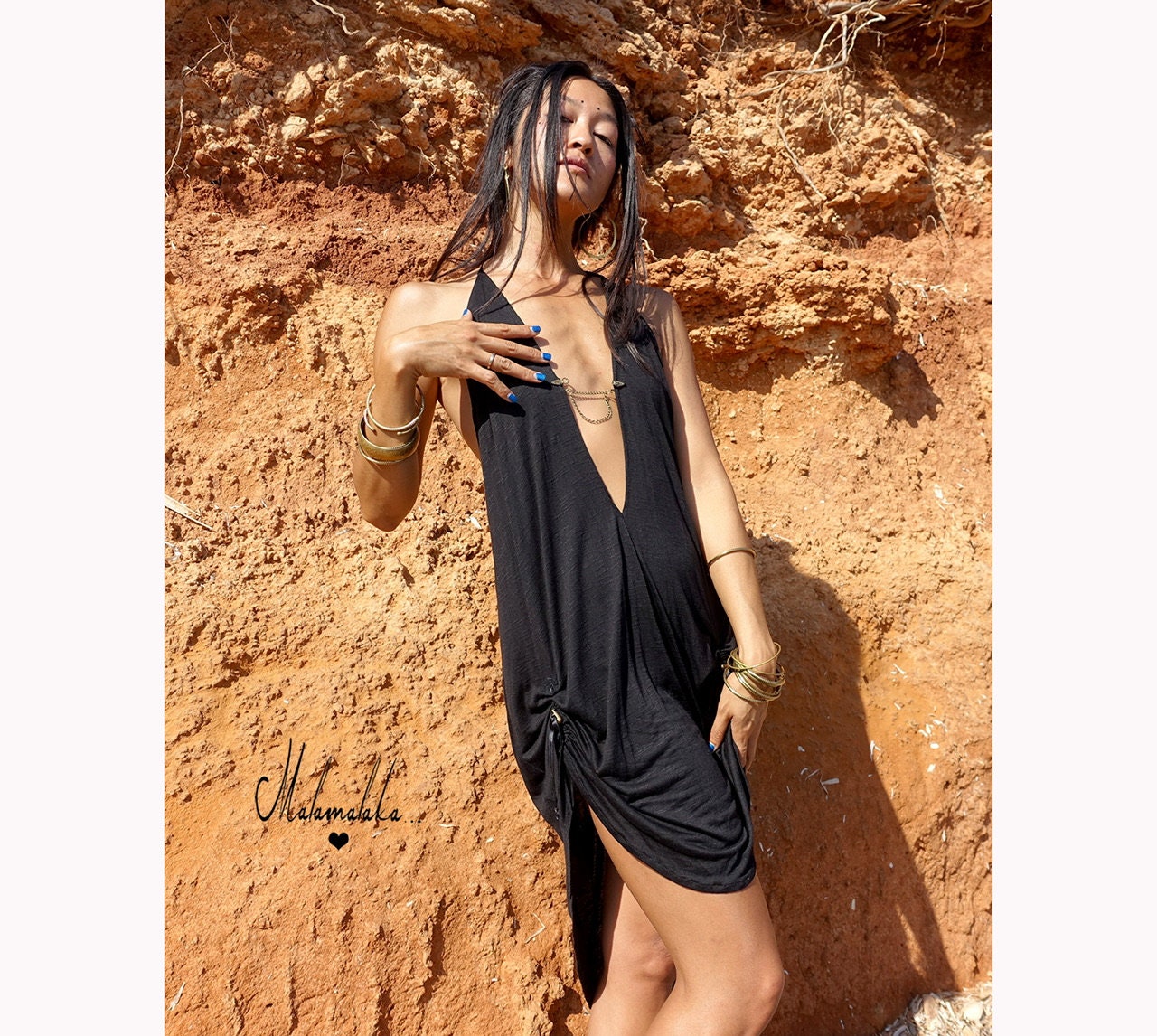 Plunging Neckline Festival Dress | Neo Tribal Burlesque Steampunk · Sexy Open Style