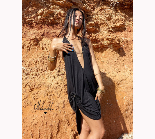 Plunging Neckline Festival Dress | Neo Tribal Burlesque Steampunk · Sexy Open Style