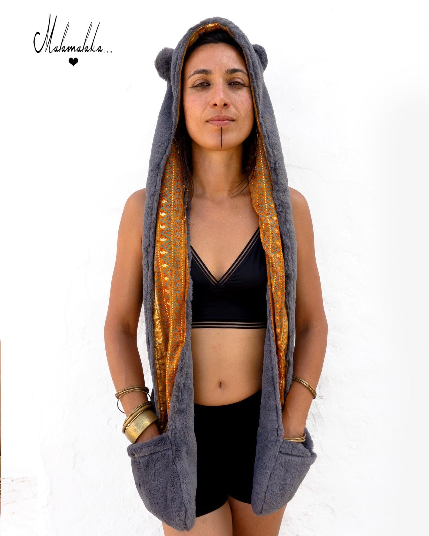 Animalakas Reversible Plush Hood | One-of-a-Kind Unisex Festival Streetwear