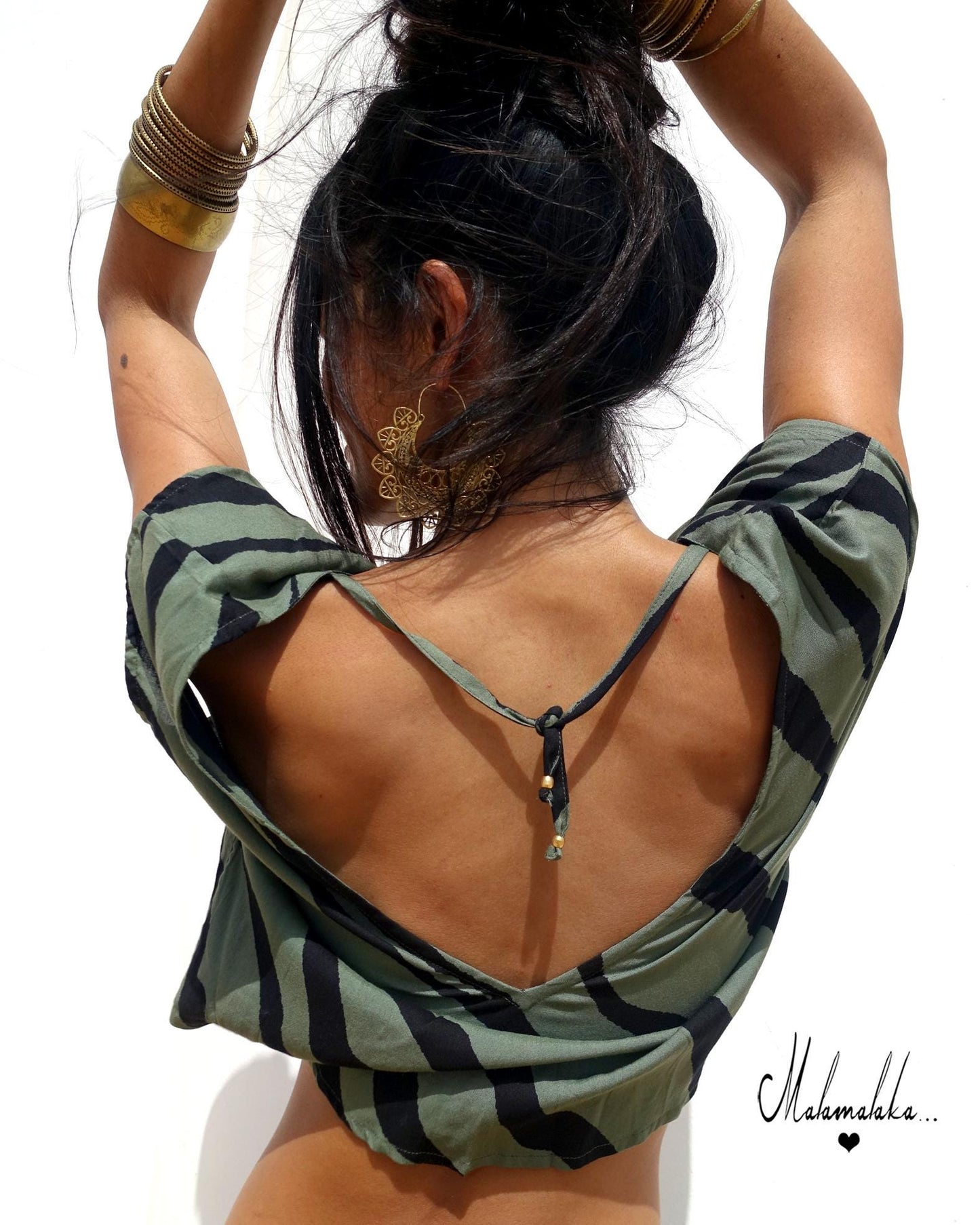 Open Back Rayon Blouse | Women's Boho Summer Top · Elegant Ibiza Style